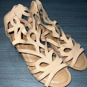 Elegant Tan Cutout Sandals